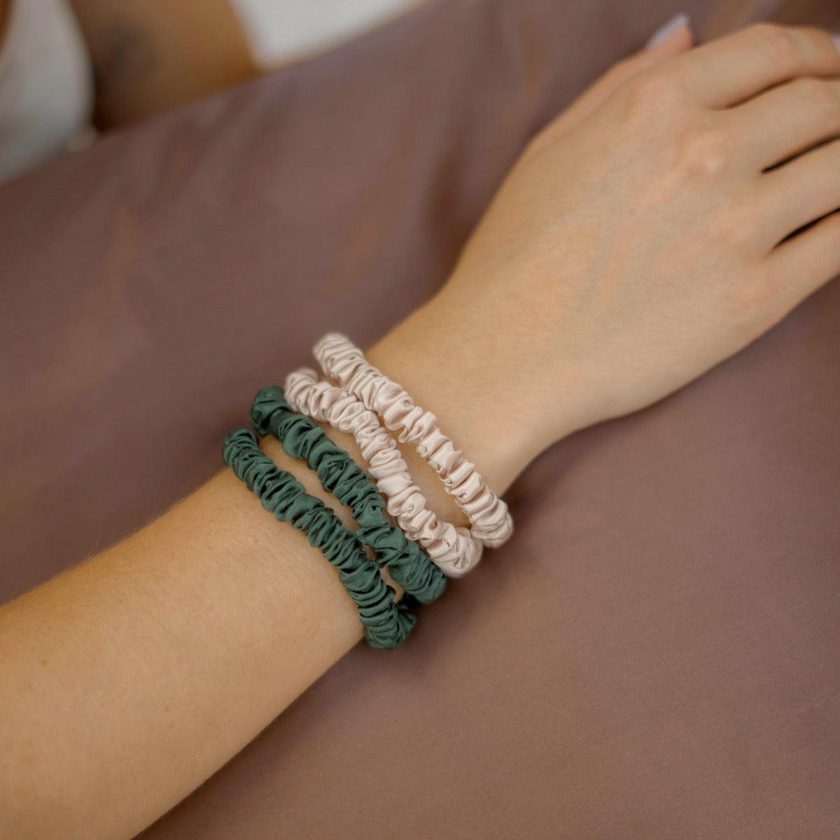 Seidenscrunchies Slim 4er-Set