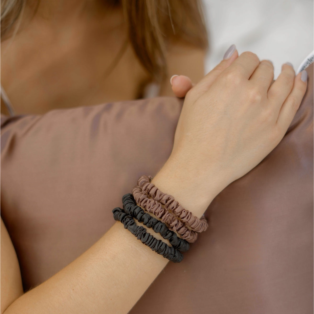 Seidenscrunchies Slim 4er-Set