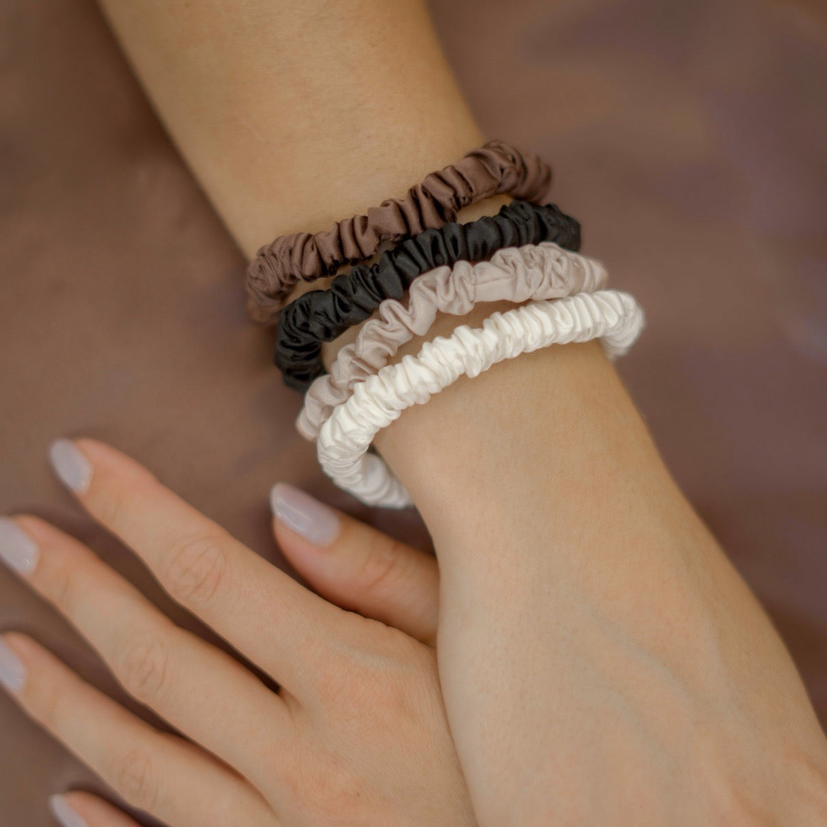 Seidenscrunchies Slim 4er-Set