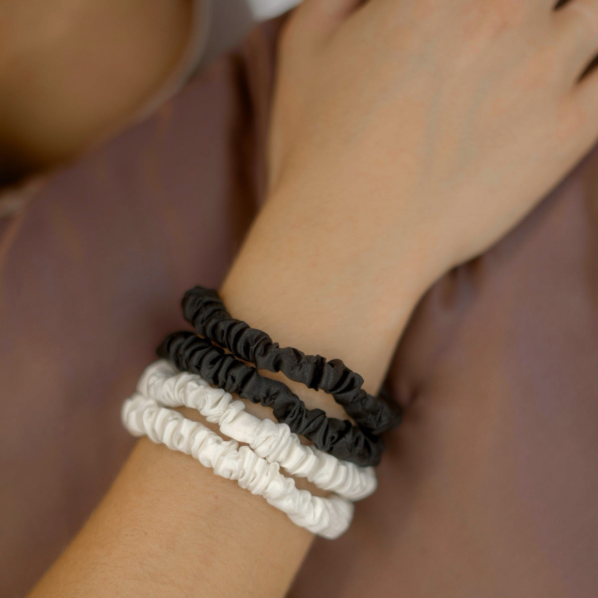 Seidenscrunchies Slim 4er-Set
